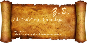 Zákány Dorottya névjegykártya